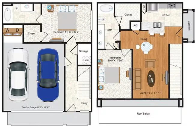 2A w/ Balcony Renovation 2 1201 floor plan